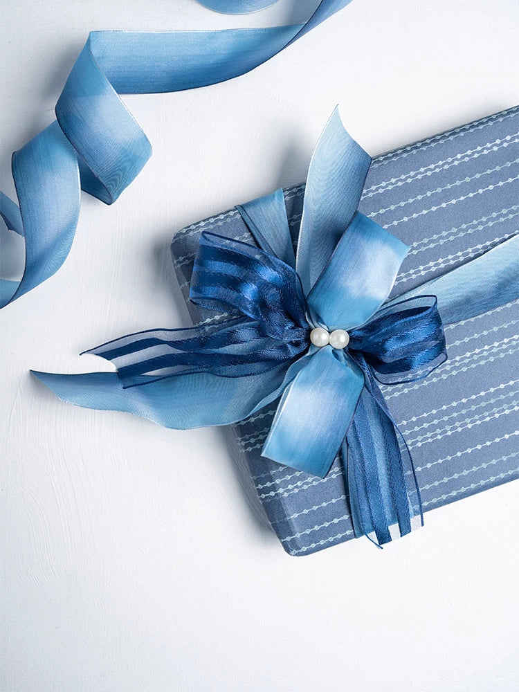 3 inch Sky Blue Satin Ribbon Fabric Sky Blue Ribbon for Gift Wrapping Very  Su