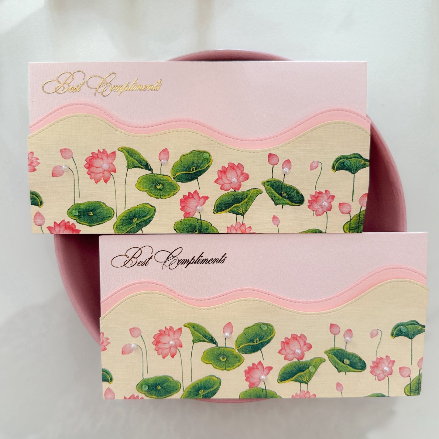 BEST COMPLIMENTS (Pink Lotus - Set of 2 envelopes)