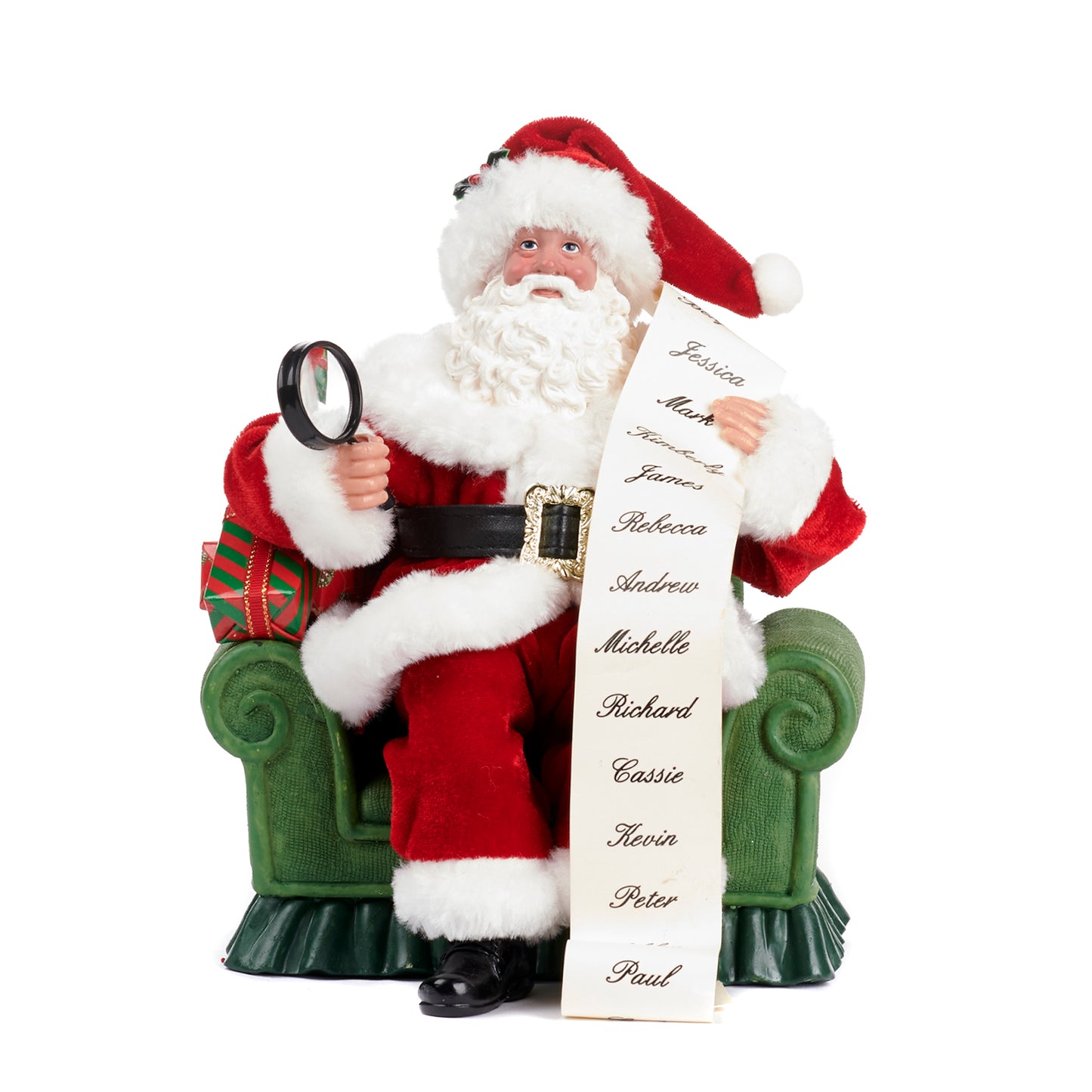 Santa Claus with Naughty or Nice List Figurine