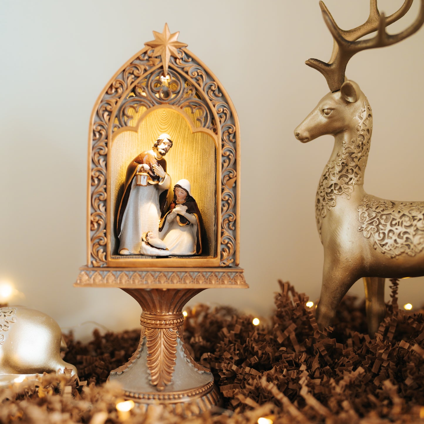 Holy Family Figurine With Led Light