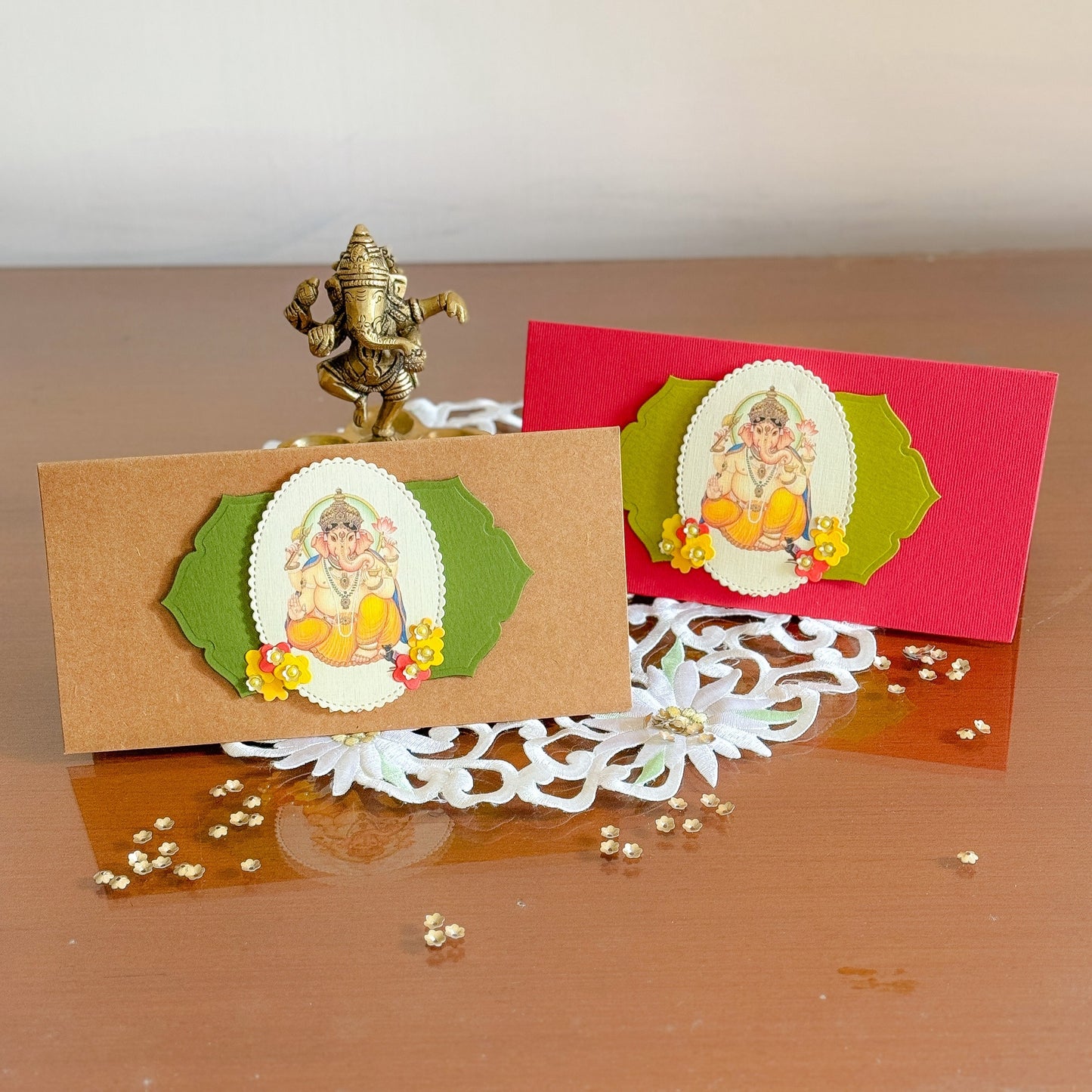 GANESHA (Brown & Red - Set of 2 envelopes)