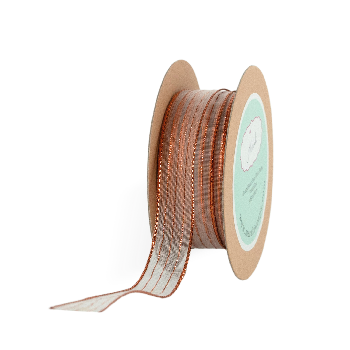 Copper Metallic Stripes Ribbon