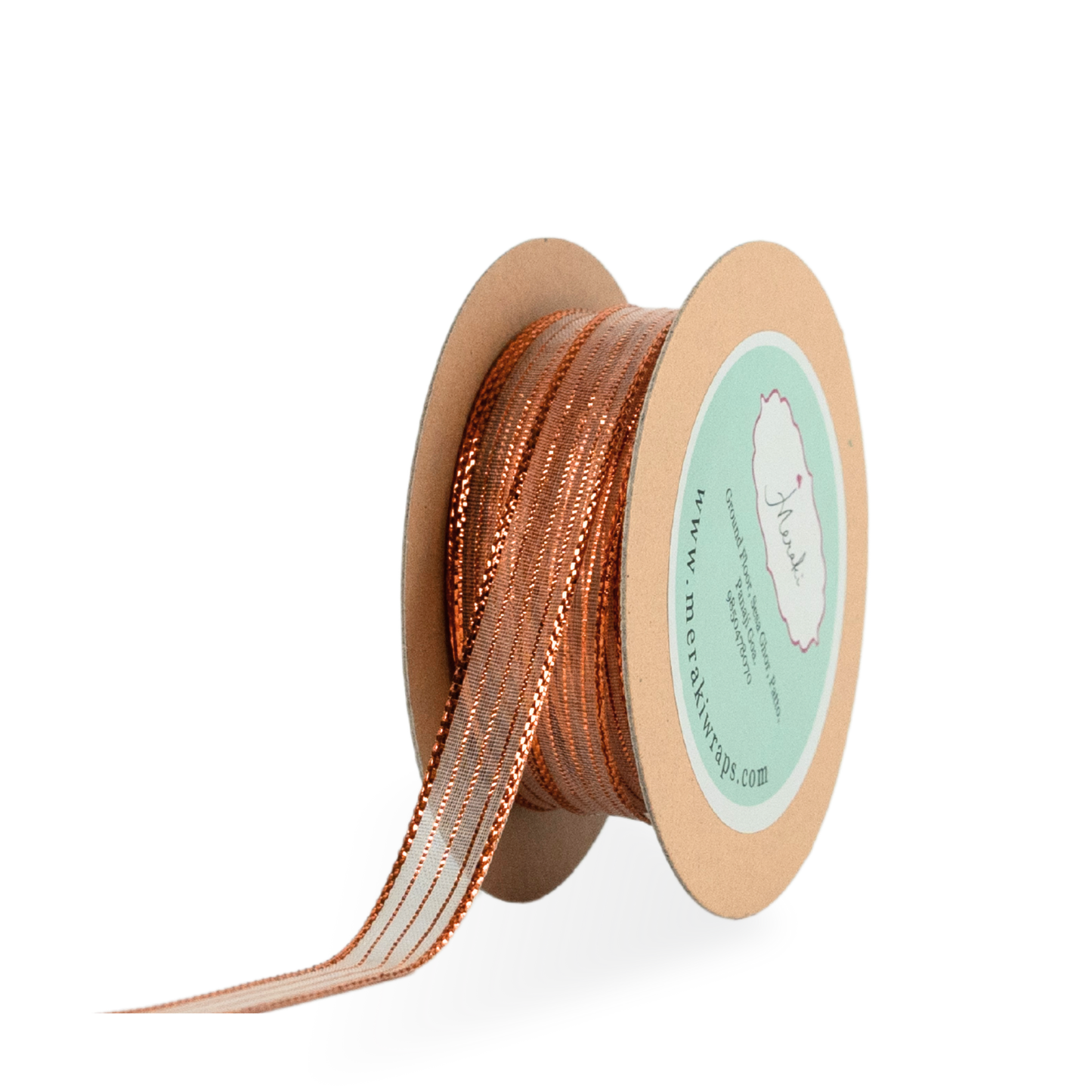 Copper Metallic Stripes Ribbon