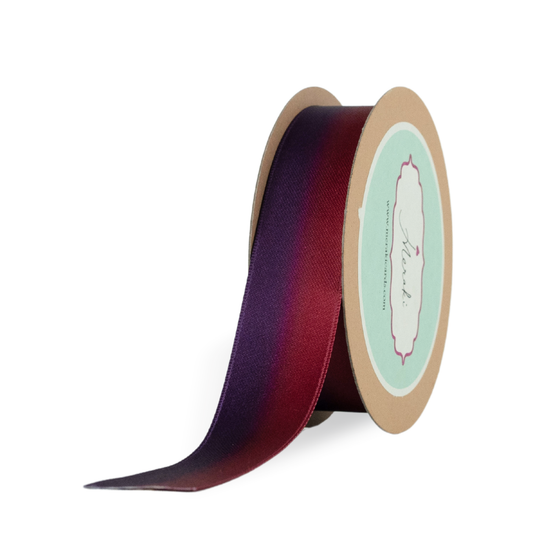 Double-face shaded ribbon (Red wine and dark purple)