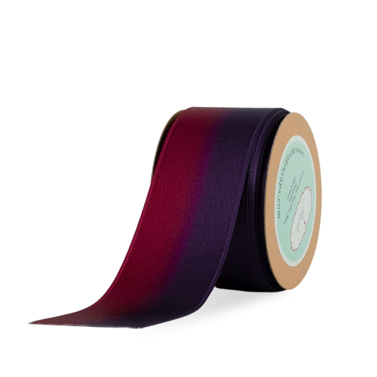 Double-face shaded ribbon (Red wine and dark purple)