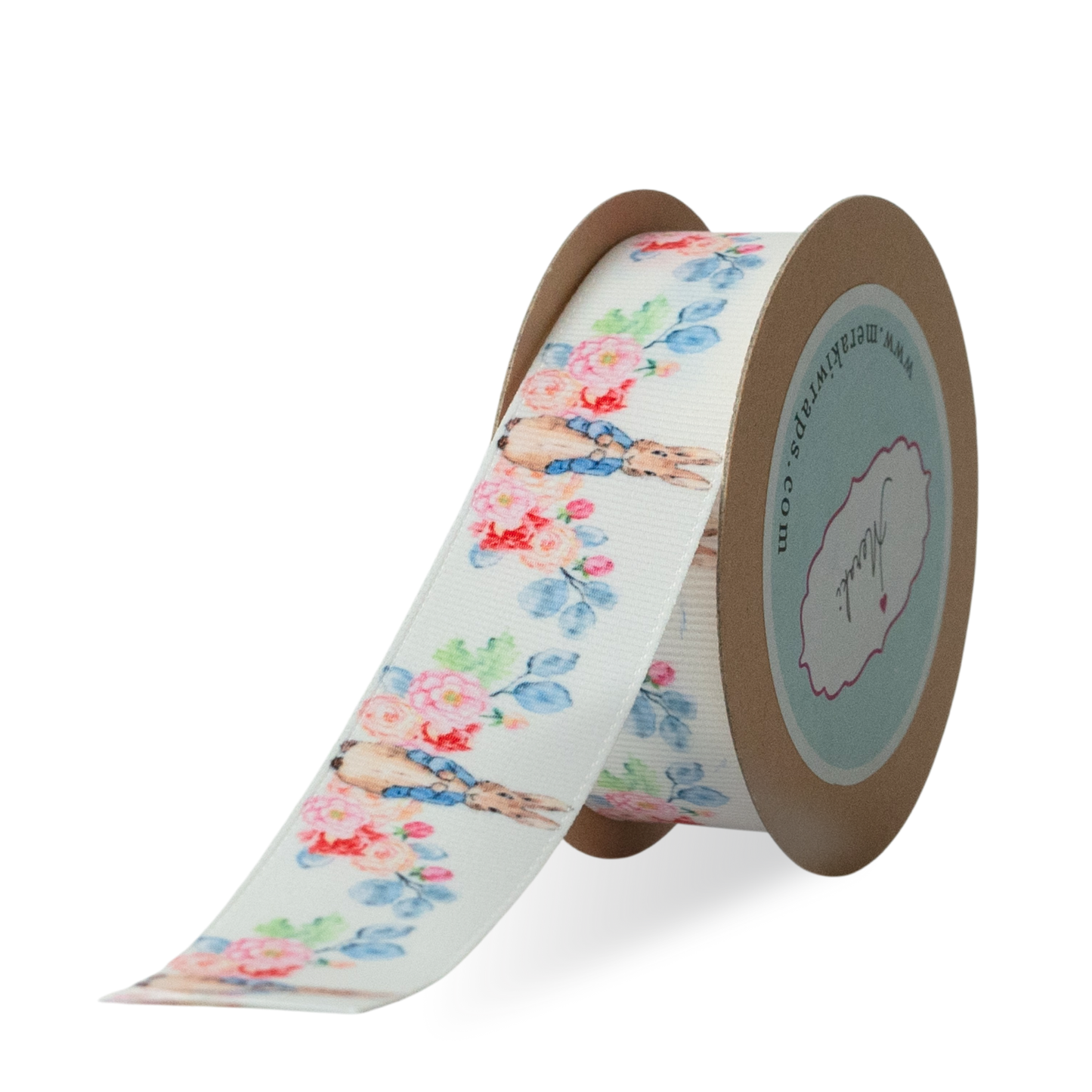 Peter rabbit floral Grosgrain Ribbon