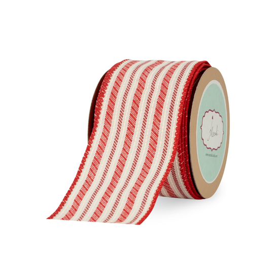 Red And White Stripes With Stitches