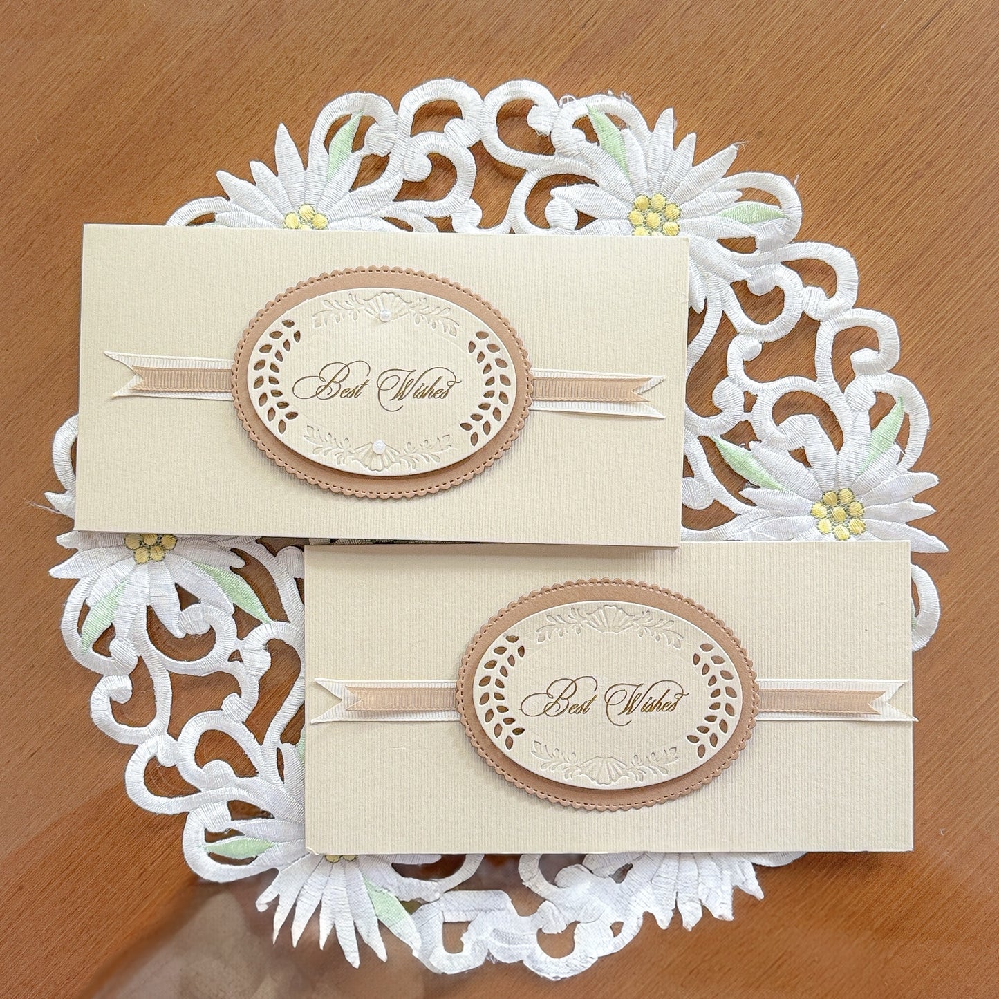 BEST WISHES (Ivory Ribbon - Set of 2 envelopes)