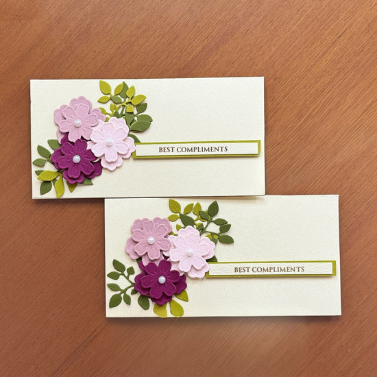 BEST COMPLIMENTS  (Lt. Yellow Floral - Set of 2 envelopes)