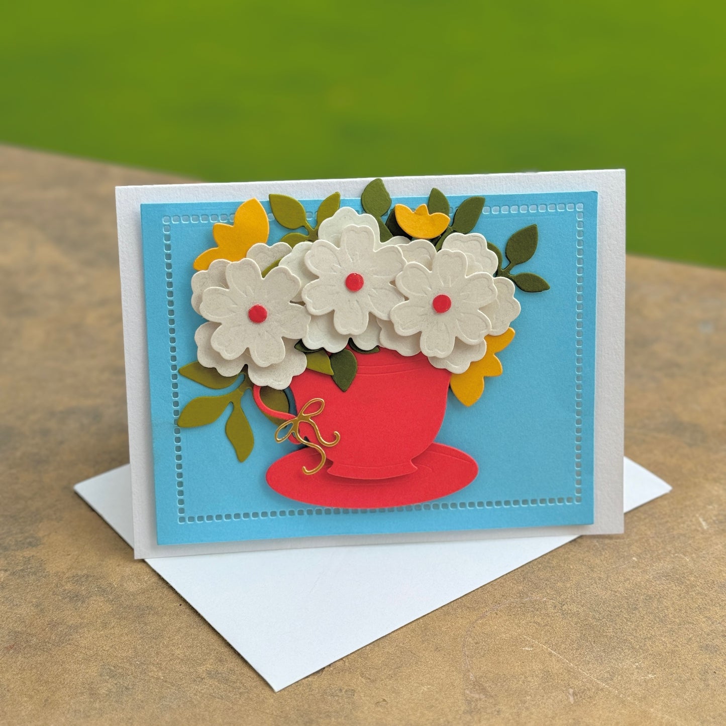 Cup with Orange Flowers card