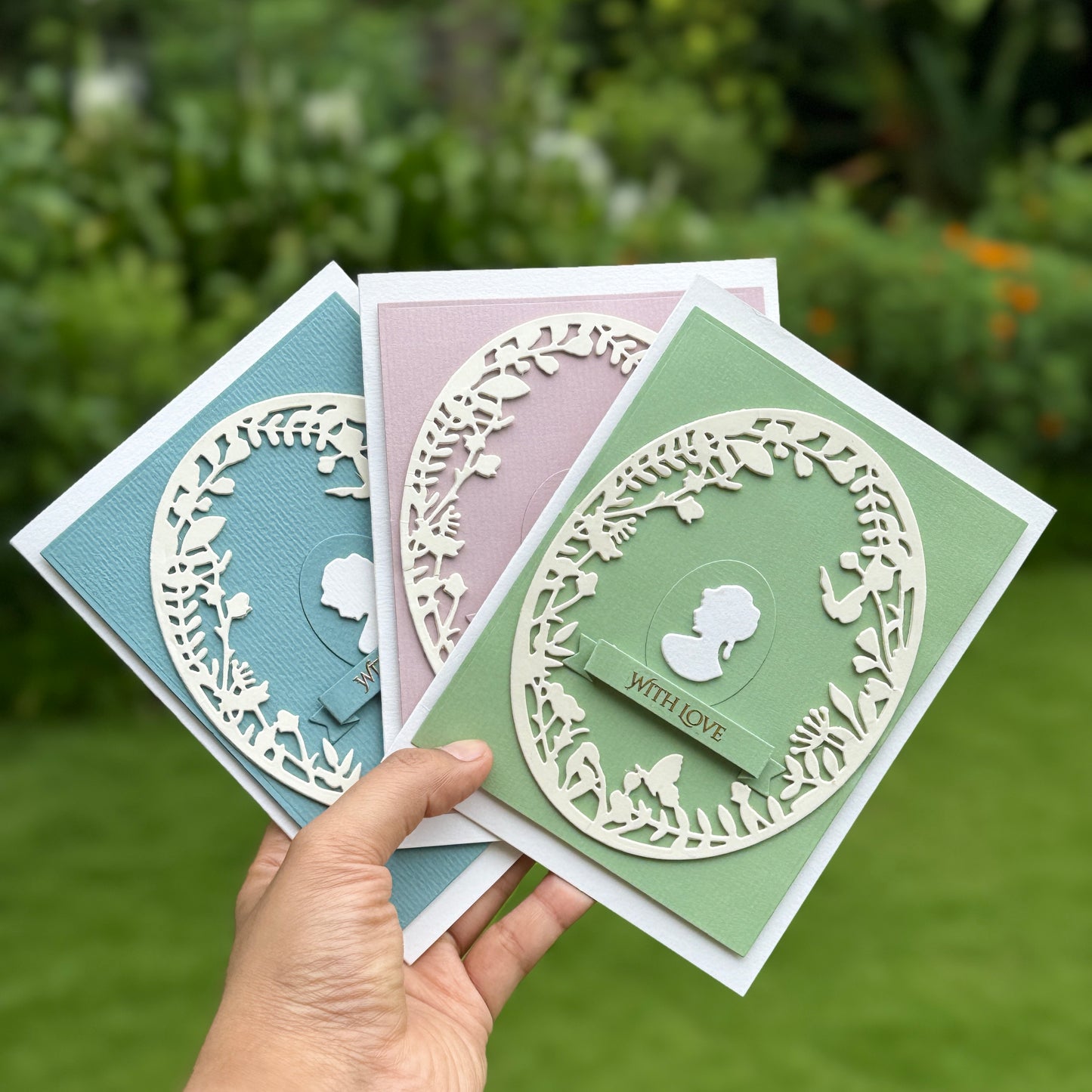 WITH LOVE - Card (Pastel Green, Pastel Blue, Lavender)