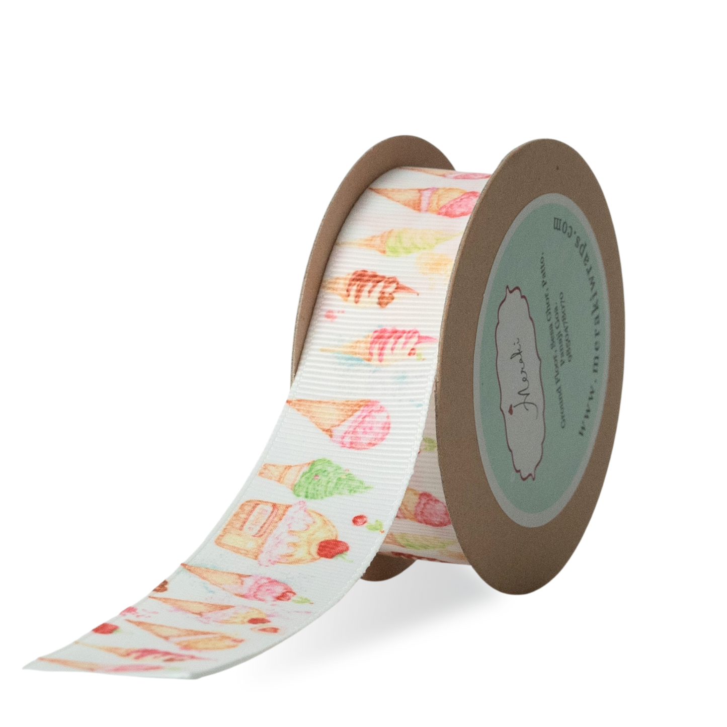 Watercolour Ice cream Grosgrain Ribbon