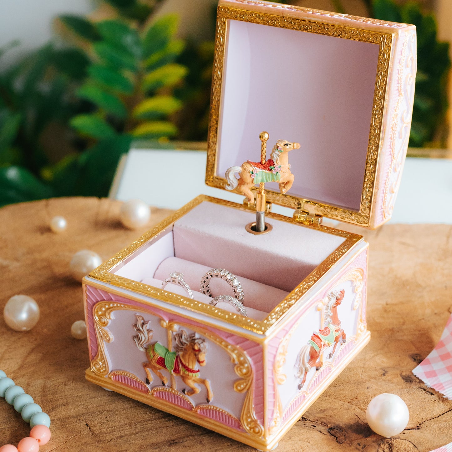 Carousel Horse Jewelry Music Box