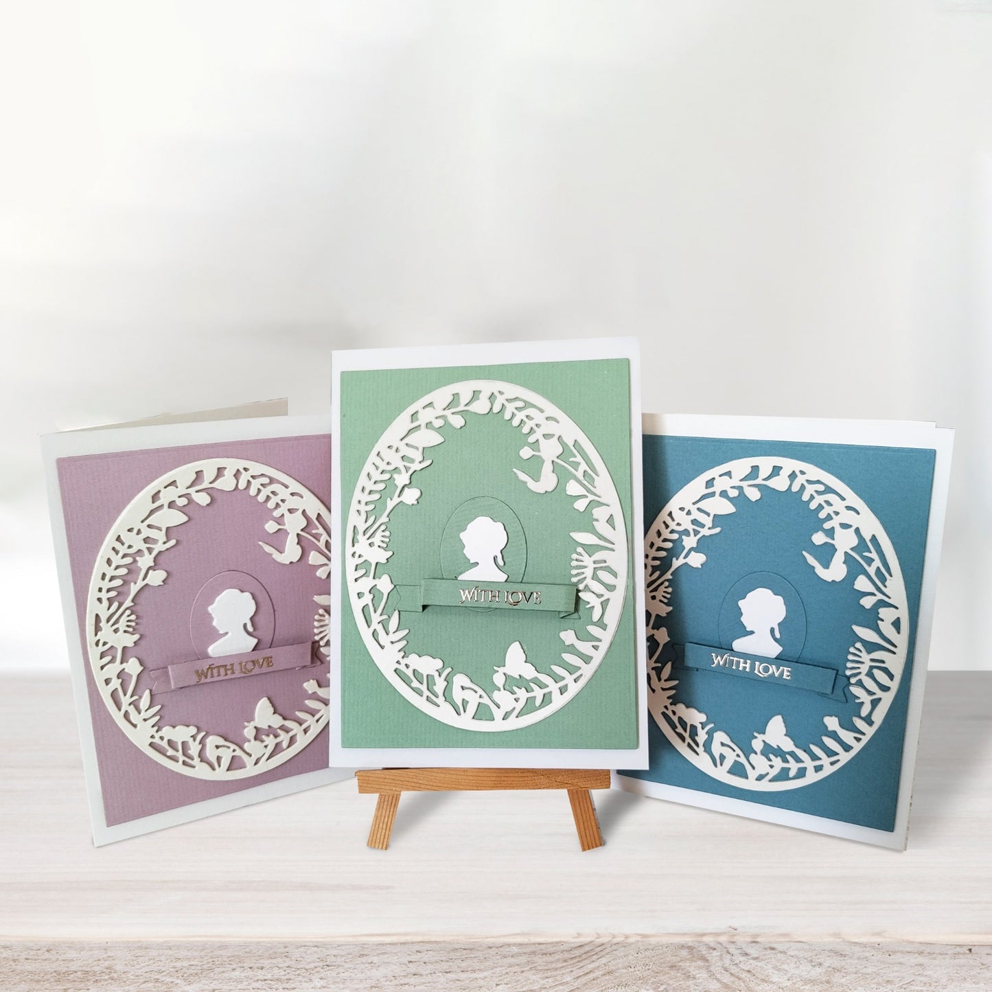 WITH LOVE - Card (Pastel Green, Pastel Blue, Lavender)