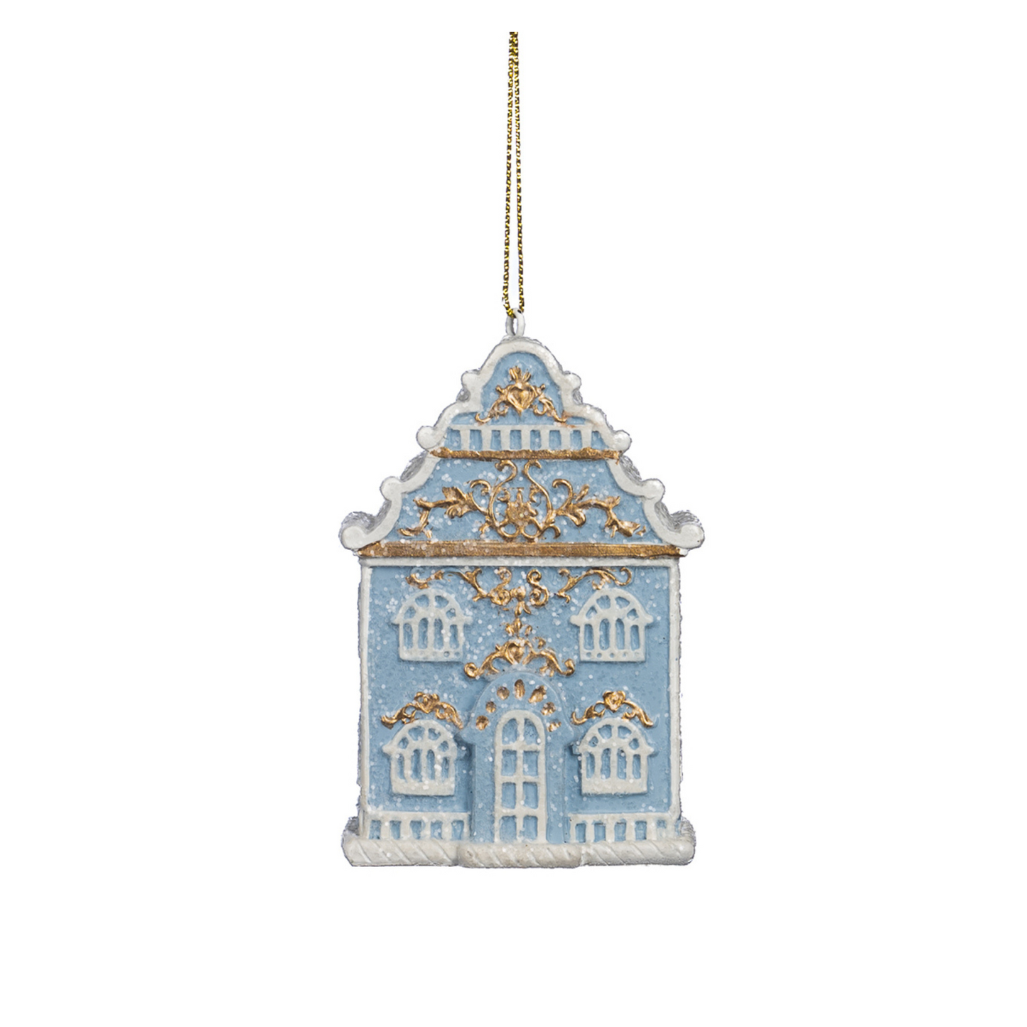 Blue and White House Ornaments