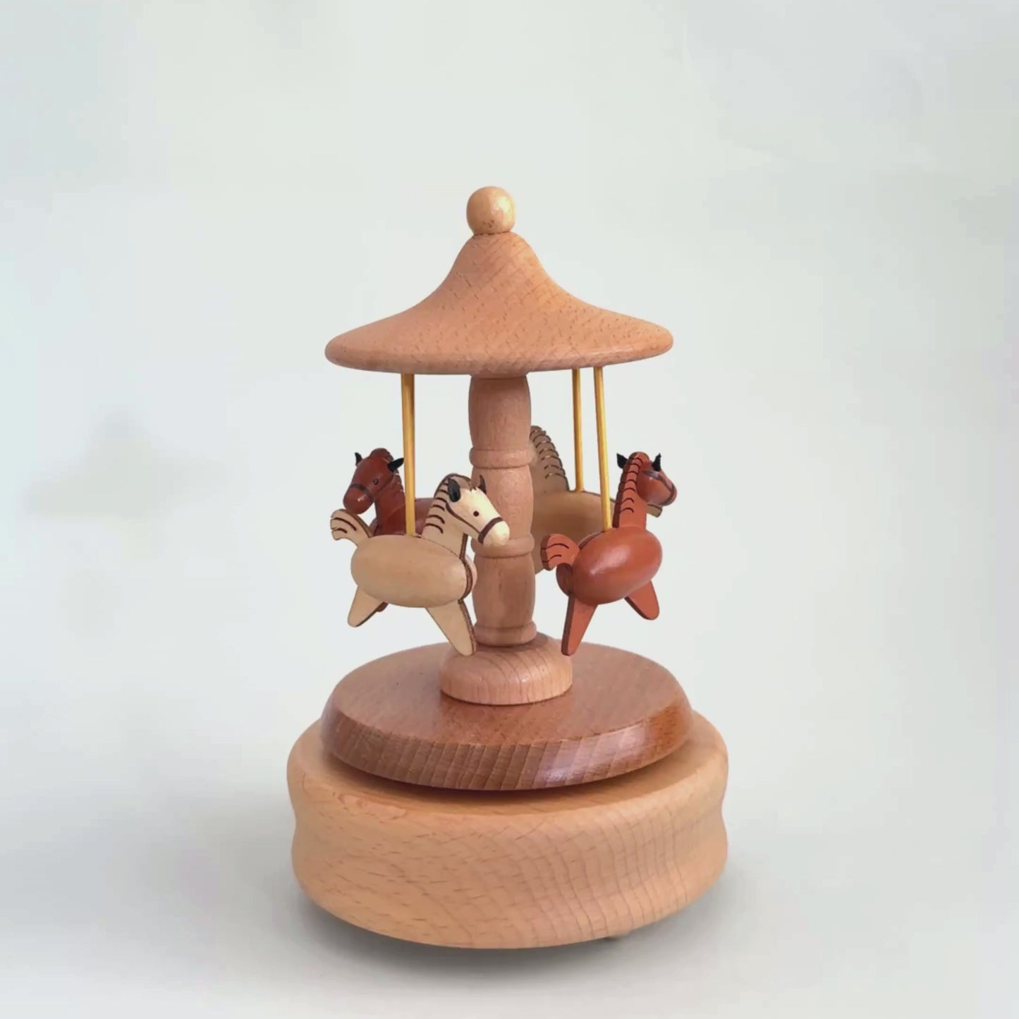 Load and play video in Gallery viewer, Wooden Horse Carousel Musical Decor
