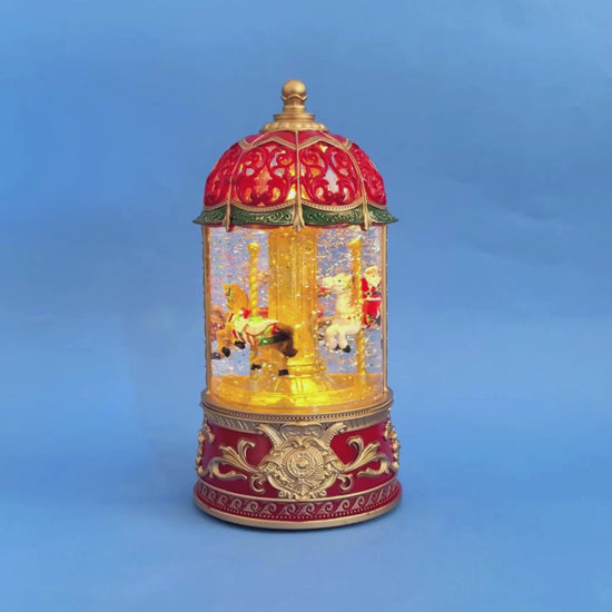 Load and play video in Gallery viewer, Water-Spinning Vintage Carousel With LED light and Music
